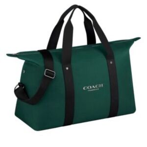 Coach Green Canvas Duffel with Black Straps